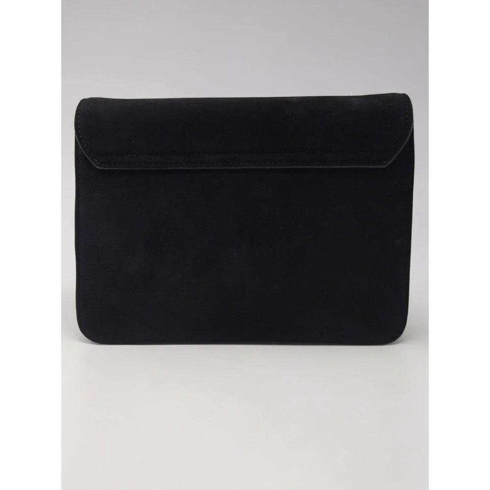 Hobbs London Black Suede‎ Leather Convertible Clutch Shoulder Bag
